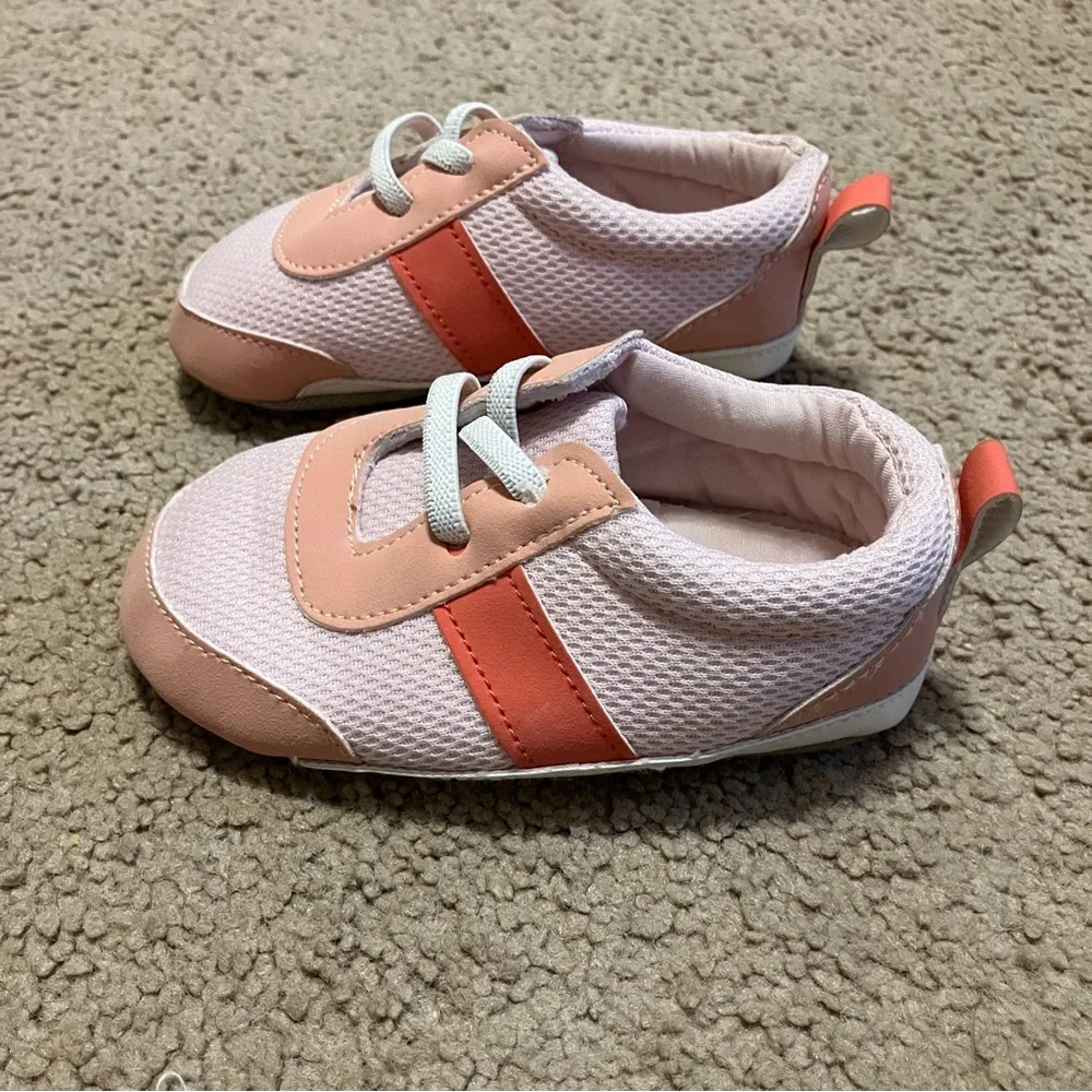 Carters Baby Girl‎ Pink Slip-On Sneaker Shoes Slippers Sz 9-12m *Like New*